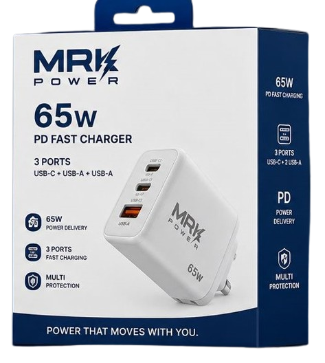MRK Power 65W PD Fast Charger (GaN, 3-4 Port)