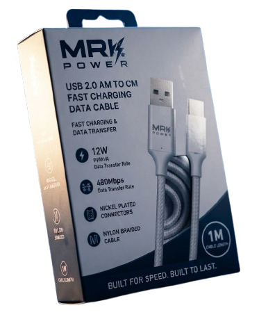 MRK Power USB 2.0 AM to CM Fast Charging Data Cable (1M)
